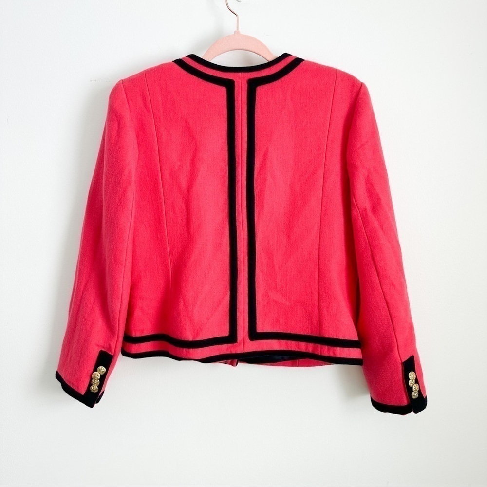 J. Crew Pink Navy Classic Brass Button Cropped Blazer sz 8 - Picture 14 of 15